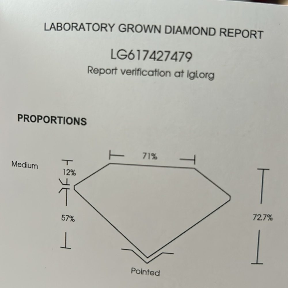 1.5 Princess cut lab diamond in 14k yellow gold, E, VS1 - Picture 10 of 11